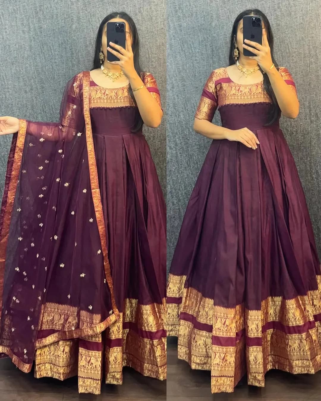 😍😍Traditional Ethnic Gown Set with Dupatta😍😍