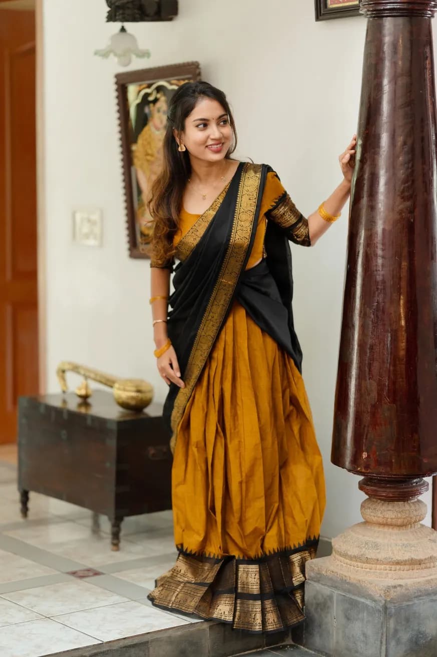 Pure KanchiCotton Half-Saree Set